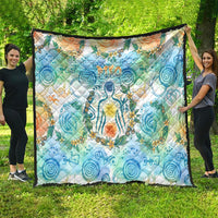 Hawaiian Piko Cultural Pride Aloha Quilt Watercolor Spiral Art - Tropical Plumeria Lei Garland