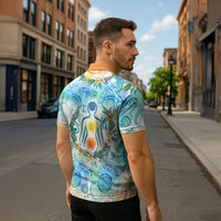 Hawaiian Piko Cultural Pride Aloha Zipper Polo Shirt Watercolor Spiral Art - Tropical Plumeria Lei Garland