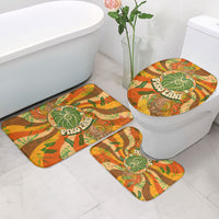 Hawaiian Piko Lani Cultivate I Ka Piko Aloha Bathroom Set Retro Psychedelic Taro Leaf - Hibiscus Flowers