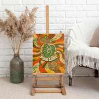 Hawaiian Piko Lani Cultivate I Ka Piko Aloha Canvas Wall Art Retro Psychedelic Taro Leaf - Hibiscus Flowers