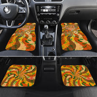 Hawaiian Piko Lani Cultivate I Ka Piko Aloha Car Mats Retro Psychedelic Taro Leaf - Hibiscus Flowers
