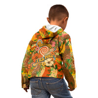 Hawaiian Piko Lani Cultivate I Ka Piko Aloha Kid Hoodie Retro Psychedelic Taro Leaf - Hibiscus Flowers