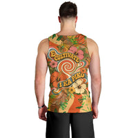 Hawaiian Piko Lani Cultivate I Ka Piko Aloha Men Tank Top Retro Psychedelic Taro Leaf - Hibiscus Flowers