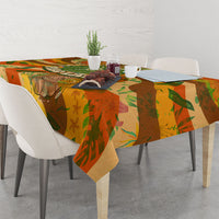 Hawaiian Piko Lani Cultivate I Ka Piko Aloha Tablecloth Retro Psychedelic Taro Leaf - Hibiscus Flowers