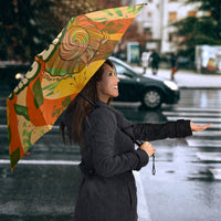 Hawaiian Piko Lani Cultivate I Ka Piko Aloha Umbrella Retro Psychedelic Taro Leaf - Hibiscus Flowers