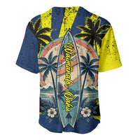 Waimanalo Oahu Hawaii Surfing Baseball Jersey Tropical Beach Retro Sunburst Surfboard