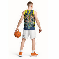 Waimanalo Oahu Hawaii Surfing Basketball Jersey Tropical Beach Retro Sunburst Surfboard