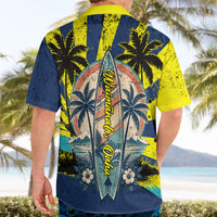 Waimanalo Oahu Hawaii Surfing Hawaiian Shirt Tropical Beach Retro Sunburst Surfboard