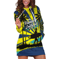 Waimanalo Oahu Hawaii Surfing Hoodie Dress Tropical Beach Retro Sunburst Surfboard