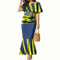 Waimanalo Oahu Hawaii Surfing Mermaid Dress Tropical Beach Retro Sunburst Surfboard