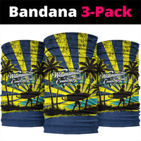 Waimanalo Oahu Hawaii Surfing Neck Gaiter Tropical Beach Retro Sunburst Surfboard