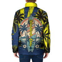 Waimanalo Oahu Hawaii Surfing Padded Jacket Tropical Beach Retro Sunburst Surfboard
