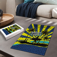 Waimanalo Oahu Hawaii Surfing Puzzle Tropical Beach Retro Sunburst Surfboard