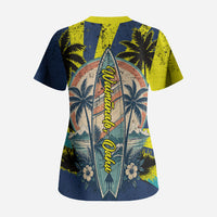 Waimanalo Oahu Hawaii Surfing Scrub Top Tropical Beach Retro Sunburst Surfboard