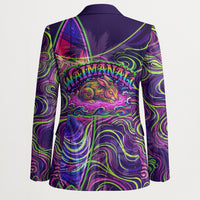 Waimanalo Hawaii Sun Rabbit Blazer Psychedelic Trippy Neon Swirl Graphic