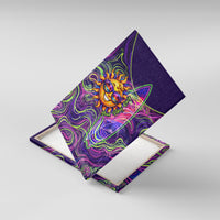 Waimanalo Hawaii Sun Rabbit Canvas Wall Art Psychedelic Trippy Neon Swirl Graphic