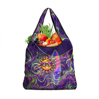 Waimanalo Hawaii Sun Rabbit Grocery Bag Psychedelic Trippy Neon Swirl Graphic