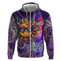Waimanalo Hawaii Sun Rabbit Hoodie Psychedelic Trippy Neon Swirl Graphic