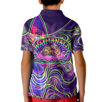 Waimanalo Hawaii Sun Rabbit Kid Polo Shirt Psychedelic Trippy Neon Swirl Graphic