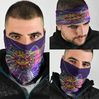 Waimanalo Hawaii Sun Rabbit Neck Gaiter Psychedelic Trippy Neon Swirl Graphic