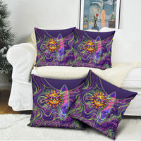 Waimanalo Hawaii Sun Rabbit Pillow Cover Psychedelic Trippy Neon Swirl Graphic