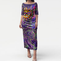 Waimanalo Hawaii Sun Rabbit Puletasi Psychedelic Trippy Neon Swirl Graphic