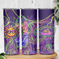 Waimanalo Hawaii Sun Rabbit Skinny Tumbler Psychedelic Trippy Neon Swirl Graphic