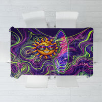 Waimanalo Hawaii Sun Rabbit Tablecloth Psychedelic Trippy Neon Swirl Graphic