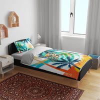 Hawaii Waimanalo Sea Turtle Bedding Set Cute Tropical Beach Aloha Spirit Cartoon