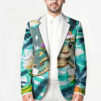 Hawaii Waimanalo Sea Turtle Blazer Cute Tropical Beach Aloha Spirit Cartoon