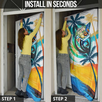 Hawaii Waimanalo Sea Turtle Door Cover Cute Tropical Beach Aloha Spirit Cartoon