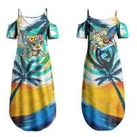Hawaii Waimanalo Sea Turtle Family Matching Summer Maxi Dress and Hawaiian Shirt Cute Tropical Beach Aloha Spirit Cartoon