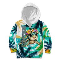 Hawaii Waimanalo Sea Turtle Kid Hoodie Cute Tropical Beach Aloha Spirit Cartoon