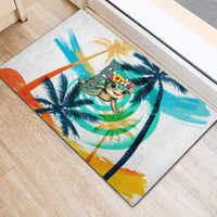 Hawaii Waimanalo Sea Turtle Rubber Doormat Cute Tropical Beach Aloha Spirit Cartoon