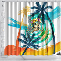 Hawaii Waimanalo Sea Turtle Shower Curtain Cute Tropical Beach Aloha Spirit Cartoon