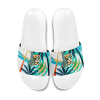 Hawaii Waimanalo Sea Turtle Slide Sandals Cute Tropical Beach Aloha Spirit Cartoon
