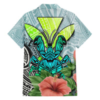 Polynesian Hawaii Family Matching Off Shoulder Long Sleeve Dress and Hawaiian Shirt Kanaka with Crab Tribal tattoo TS04 - Polynesian Pride