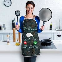 New Zealand is Calling and I Must Go Apron Kiwi Bird Silhouette