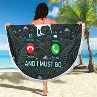 New Zealand is Calling and I Must Go Beach Blanket Kiwi Bird Silhouette