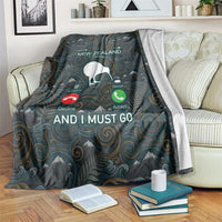 New Zealand is Calling and I Must Go Blanket Kiwi Bird Silhouette