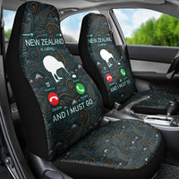 New Zealand is Calling and I Must Go Car Seat Cover Kiwi Bird Silhouette