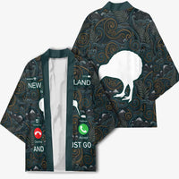 New Zealand is Calling and I Must Go Kimono Kiwi Bird Silhouette
