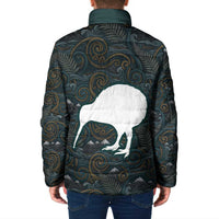 New Zealand is Calling and I Must Go Padded Jacket Kiwi Bird Silhouette