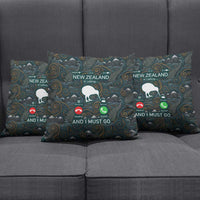 New Zealand is Calling and I Must Go Pillow Cover Kiwi Bird Silhouette