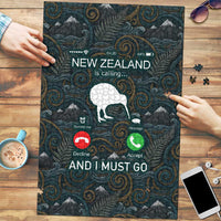 New Zealand is Calling and I Must Go Puzzle Kiwi Bird Silhouette