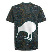 New Zealand is Calling and I Must Go Rugby Jersey Kiwi Bird Silhouette