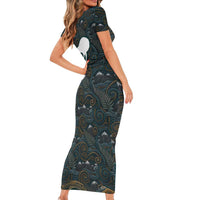 New Zealand is Calling and I Must Go Short Sleeve Bodycon Dress Kiwi Bird Silhouette