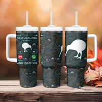 New Zealand is Calling and I Must Go Tumbler With Handle Kiwi Bird Silhouette