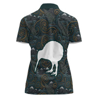 New Zealand is Calling and I Must Go Women Polo Shirt Kiwi Bird Silhouette