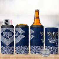 American Samoa Eagle 4 in 1 Can Cooler Tumbler Sea Turtle Traditional Polynesian Tribal Tattoo